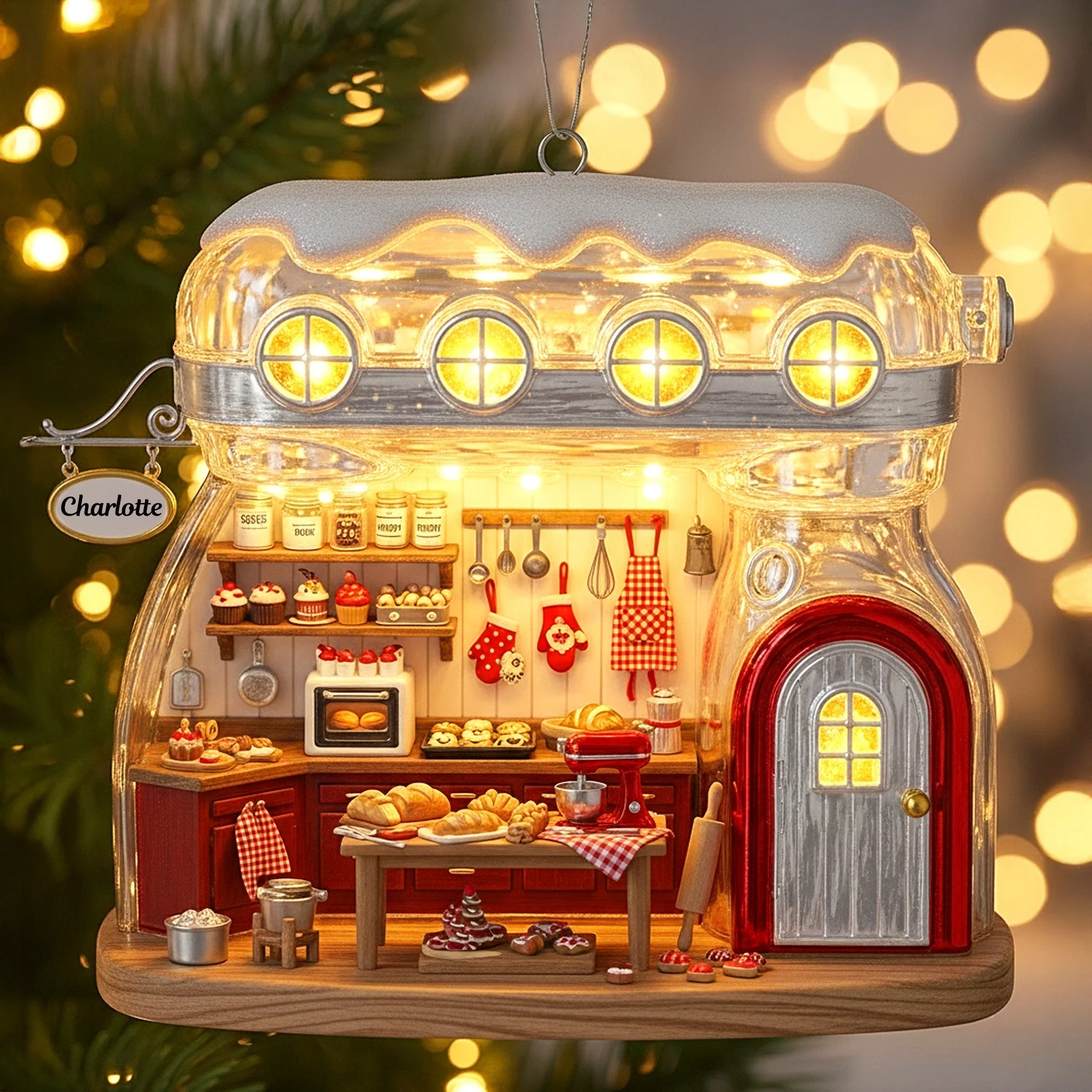 Baking Mixer Cozy House Personalized Baking Ornament - Image 3