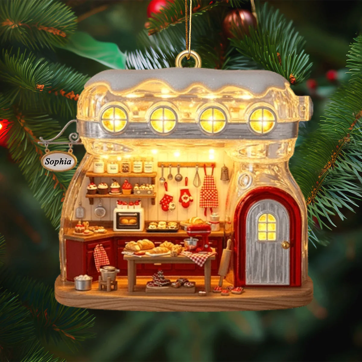 Baking Mixer Cozy House Personalized Baking Ornament - Image 4