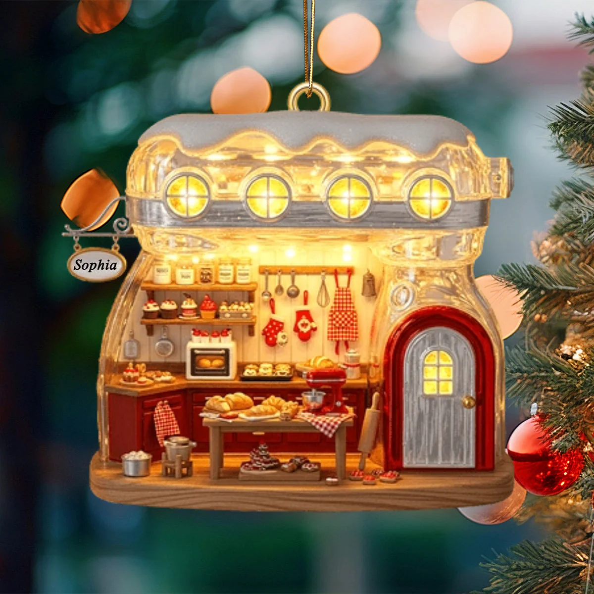Baking Mixer Cozy House Personalized Baking Ornament - Image 6