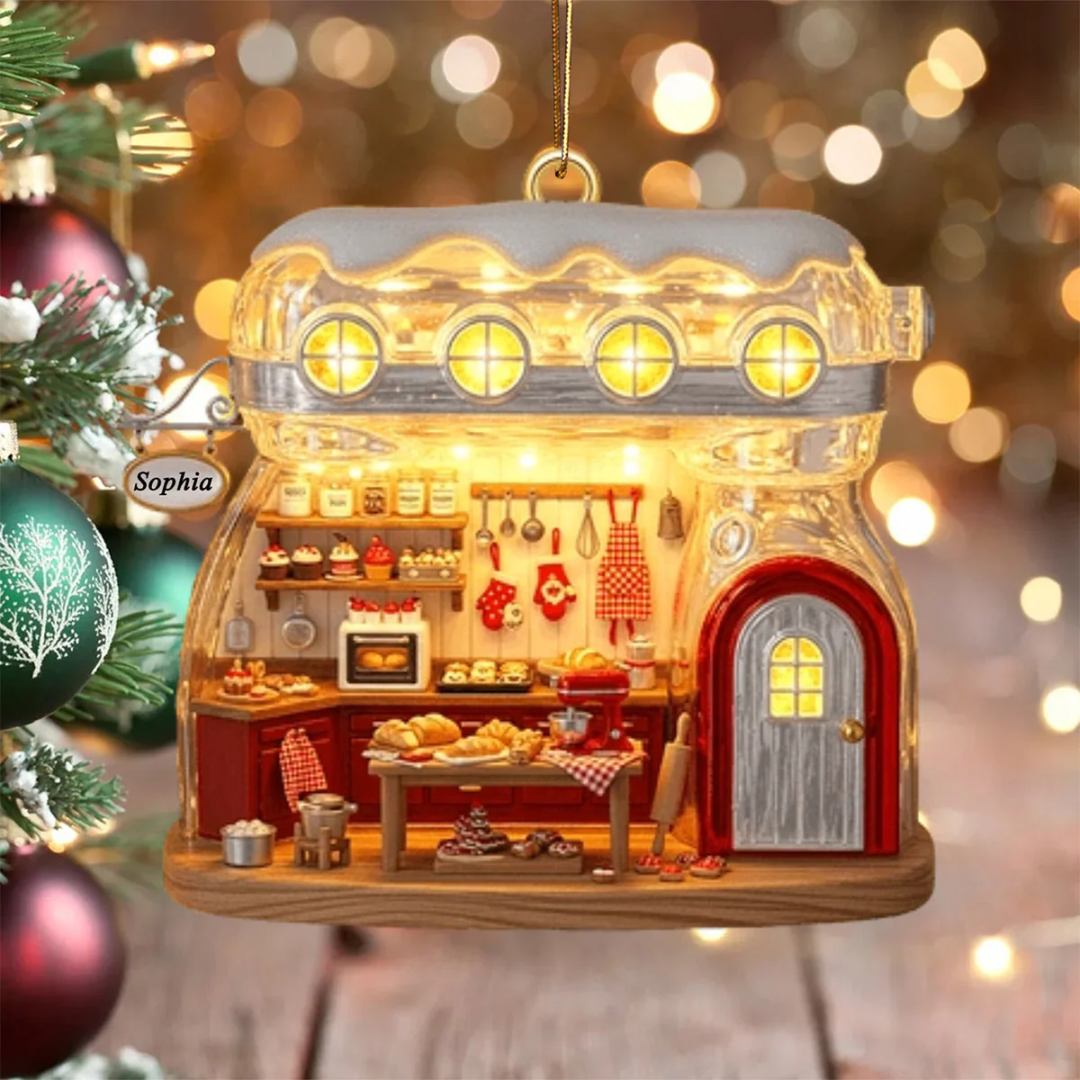 Baking Mixer Cozy House Personalized Baking Ornament - Image 7