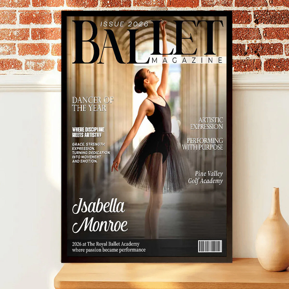 Ballet Dancer Magazine Cover Canvas, Personalized Dance Gift For Ballet Dancers, Elegant Dance Wall Art, Ballet Dancer Gifts - Image 5