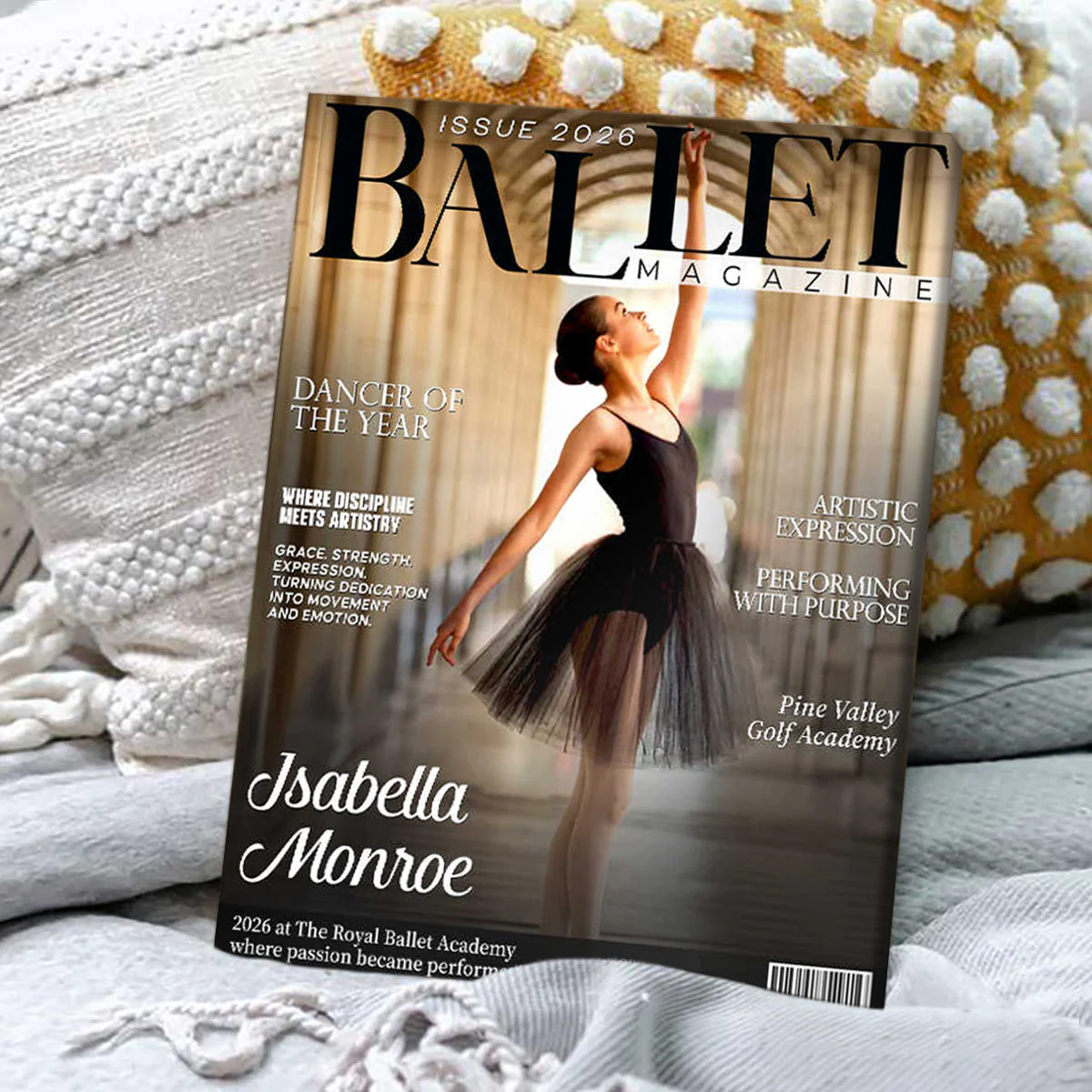 Ballet Dancer Magazine Cover Canvas, Personalized Dance Gift For Ballet Dancers, Elegant Dance Wall Art, Ballet Dancer Gifts - Image 6