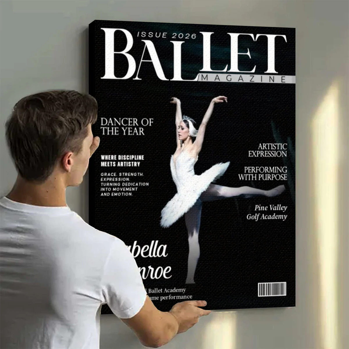 Ballet Dancer Magazine Cover Canvas, Personalized Dance Gift For Ballet Dancers, Elegant Dance Wall Art, Ballet Dancer Gifts - Image 7