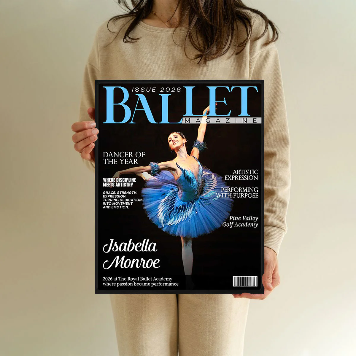 Ballet Dancer Magazine Cover Canvas, Personalized Dance Gift For Ballet Dancers, Elegant Dance Wall Art, Ballet Dancer Gifts - Image 8
