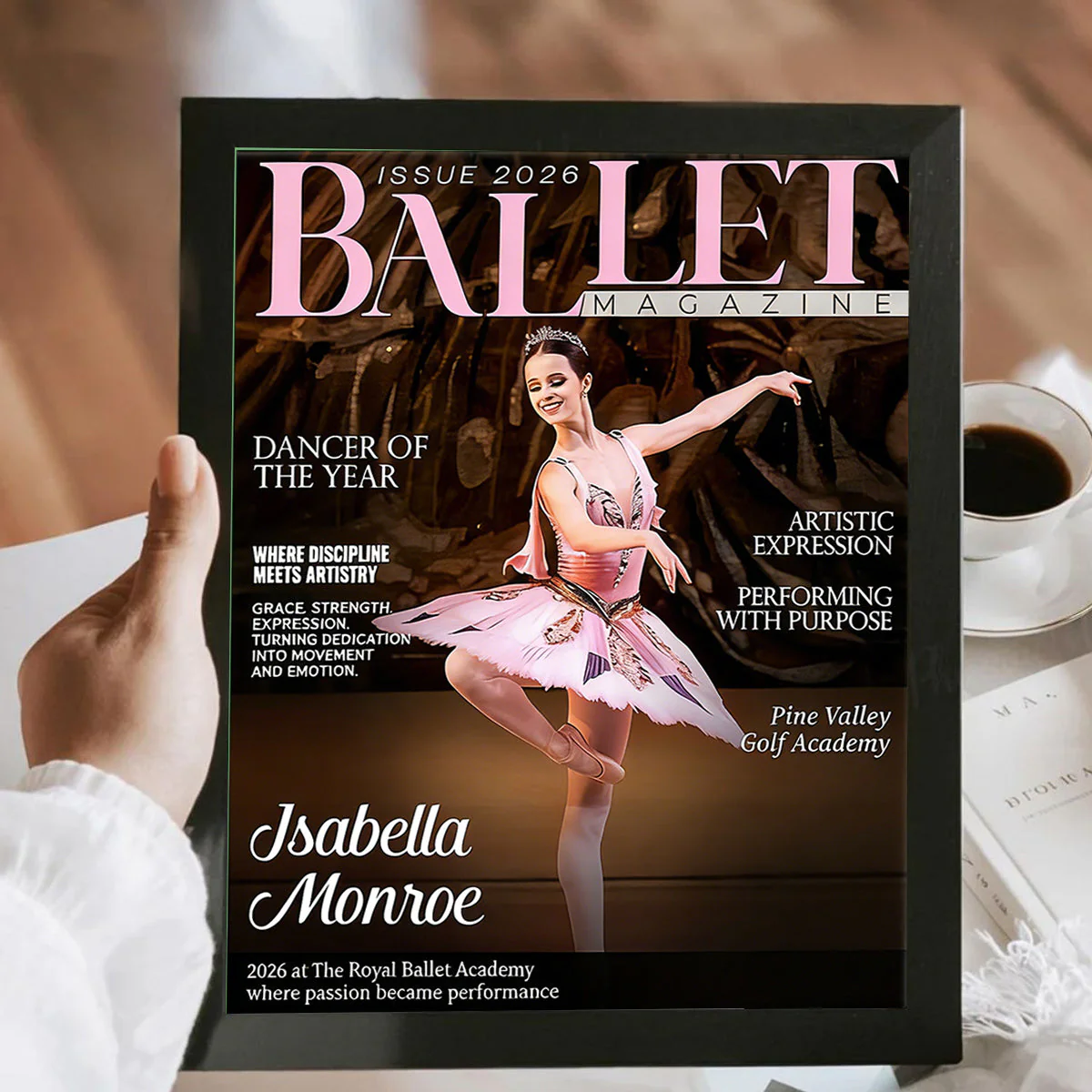 Ballet Dancer Magazine Cover Canvas, Personalized Dance Gift For Ballet Dancers, Elegant Dance Wall Art, Ballet Dancer Gifts - Image 9