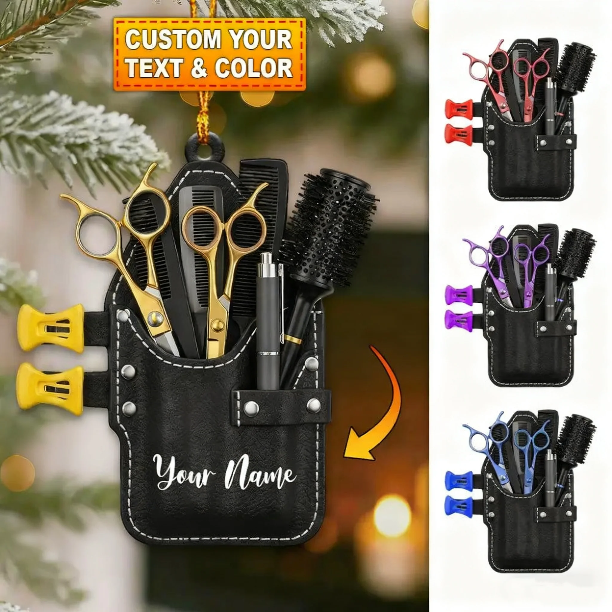 Barber Set Home Decor, Christmas Ornament, Personalized Ornament - Image 2