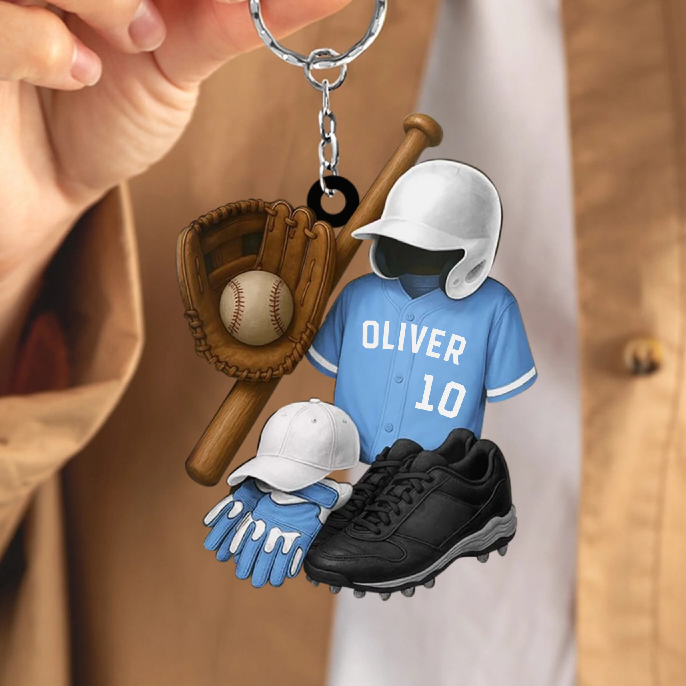 Baseball and Sports Gear - Personalized Arcylic Keychian Gift For Sports Enthusiasts - Image 2