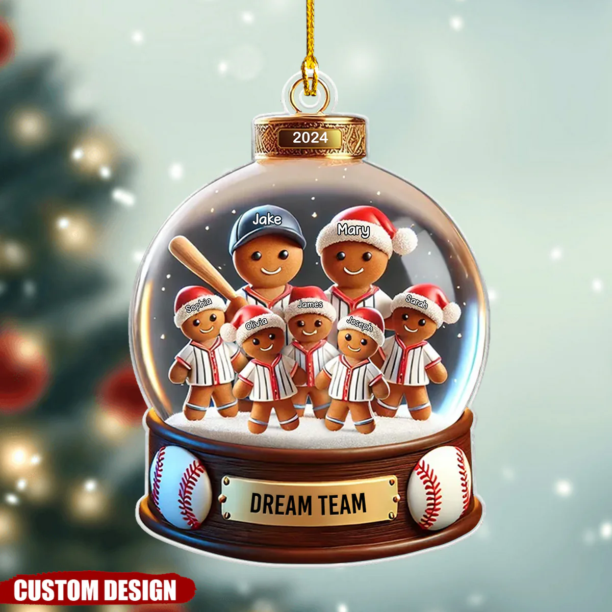 Baseball Bread Family Sport Lover - Unique 2024 Christmas Ornament Gift For Family - Image 2