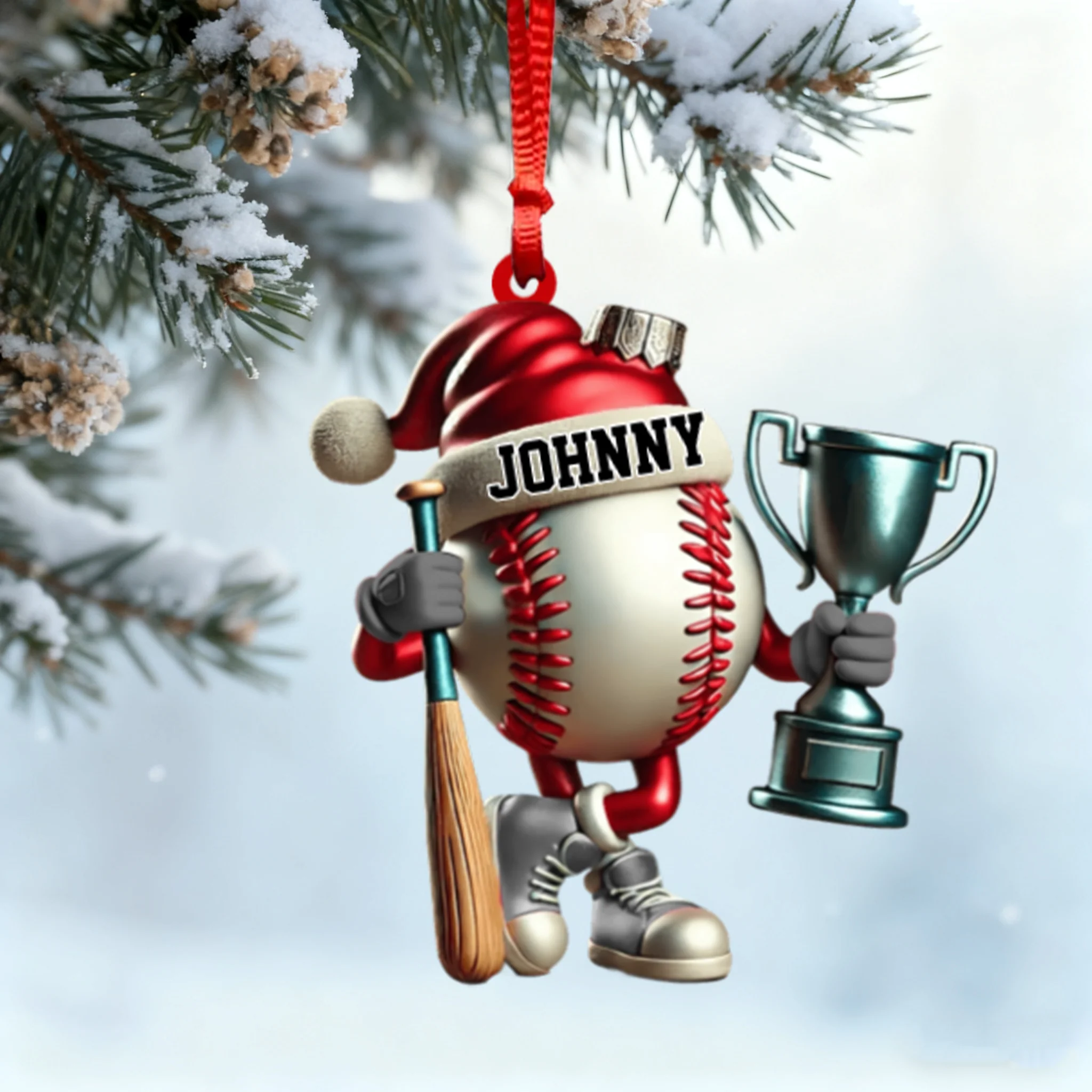 Baseball Champion Christmas Personalized Ornament - Image 2