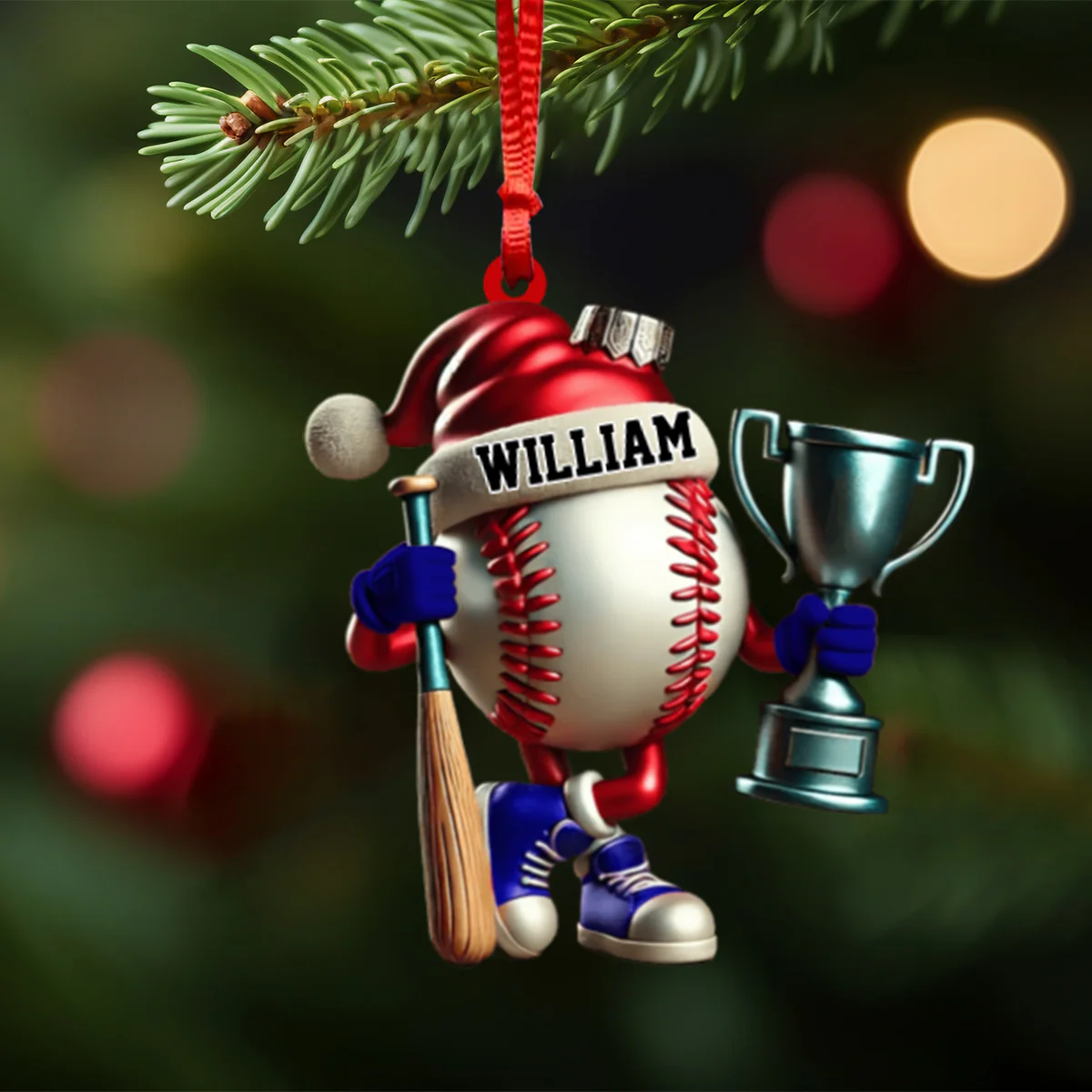 Baseball Champion Christmas Personalized Ornament - Image 3