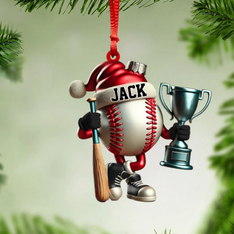 Baseball Champion Christmas Personalized Ornament - Image 4