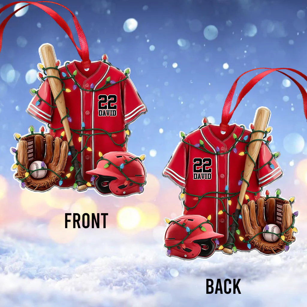 Baseball Life - Personalized Baseball Ornament - Image 4