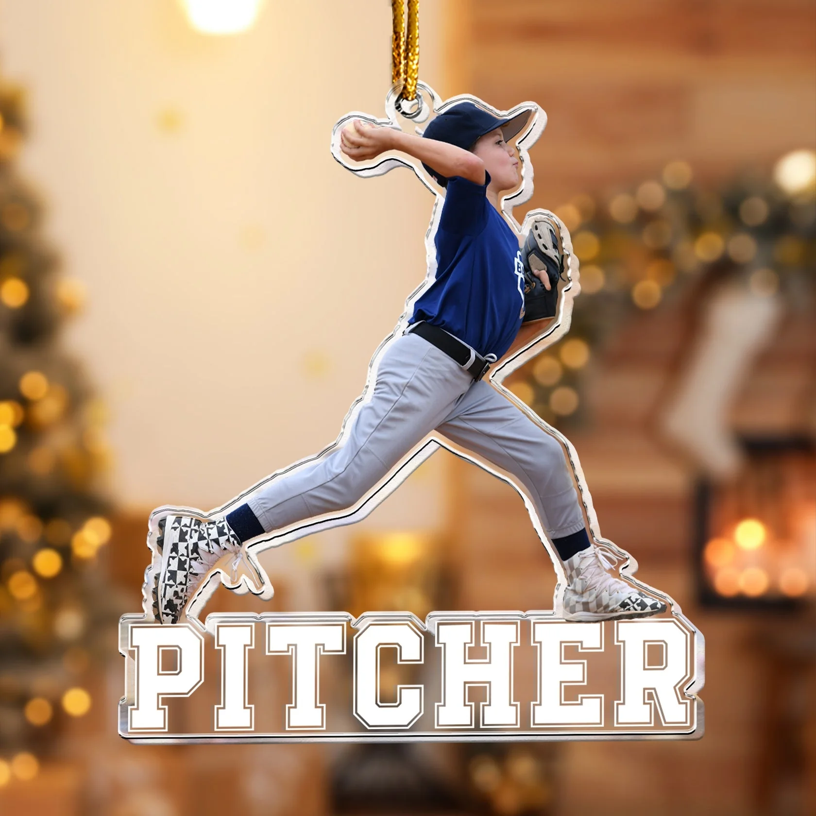 Baseball Lover For Son, Grandson - Personalized Acrylic Photo Ornament - Image 2