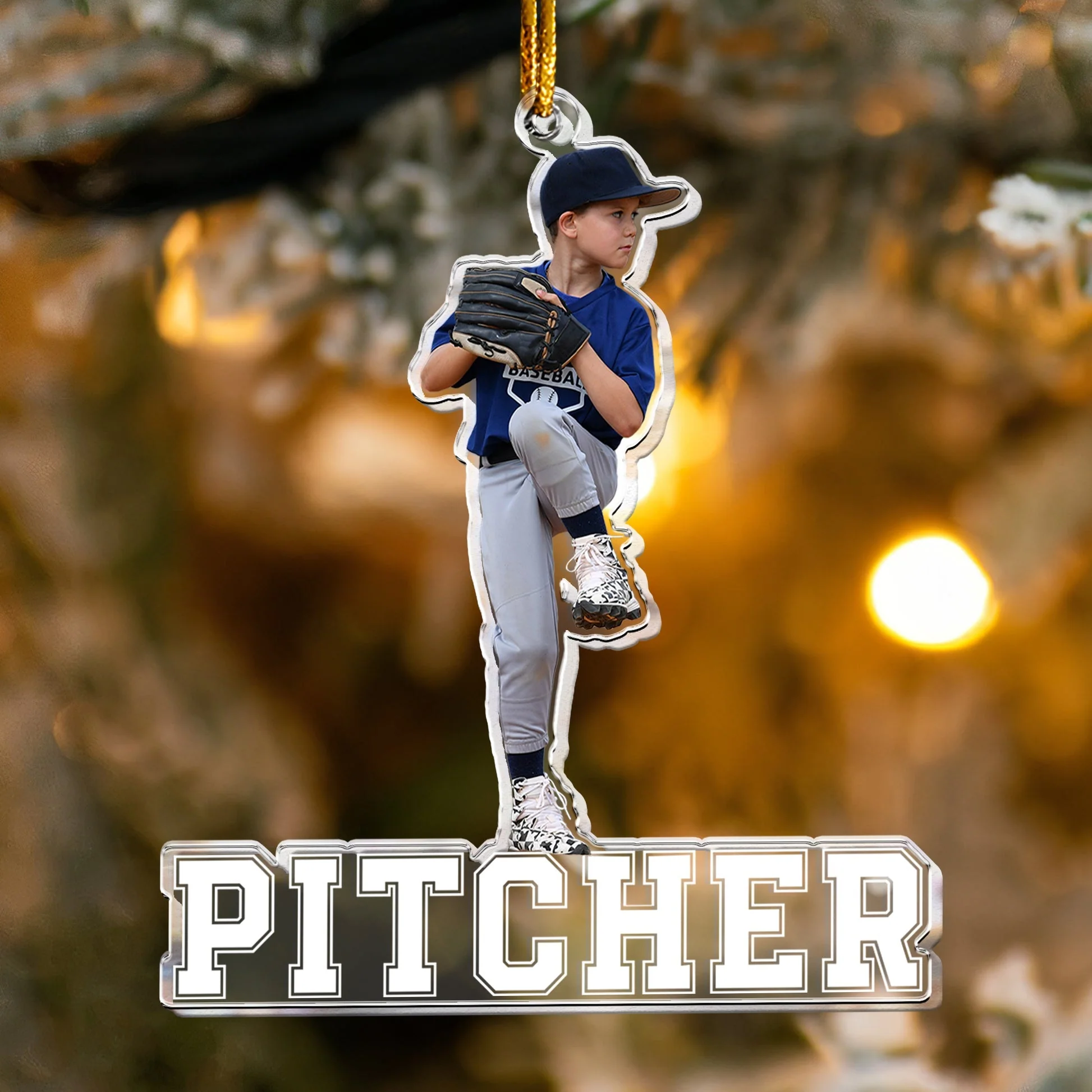 Baseball Lover For Son, Grandson - Personalized Acrylic Photo Ornament - Image 3