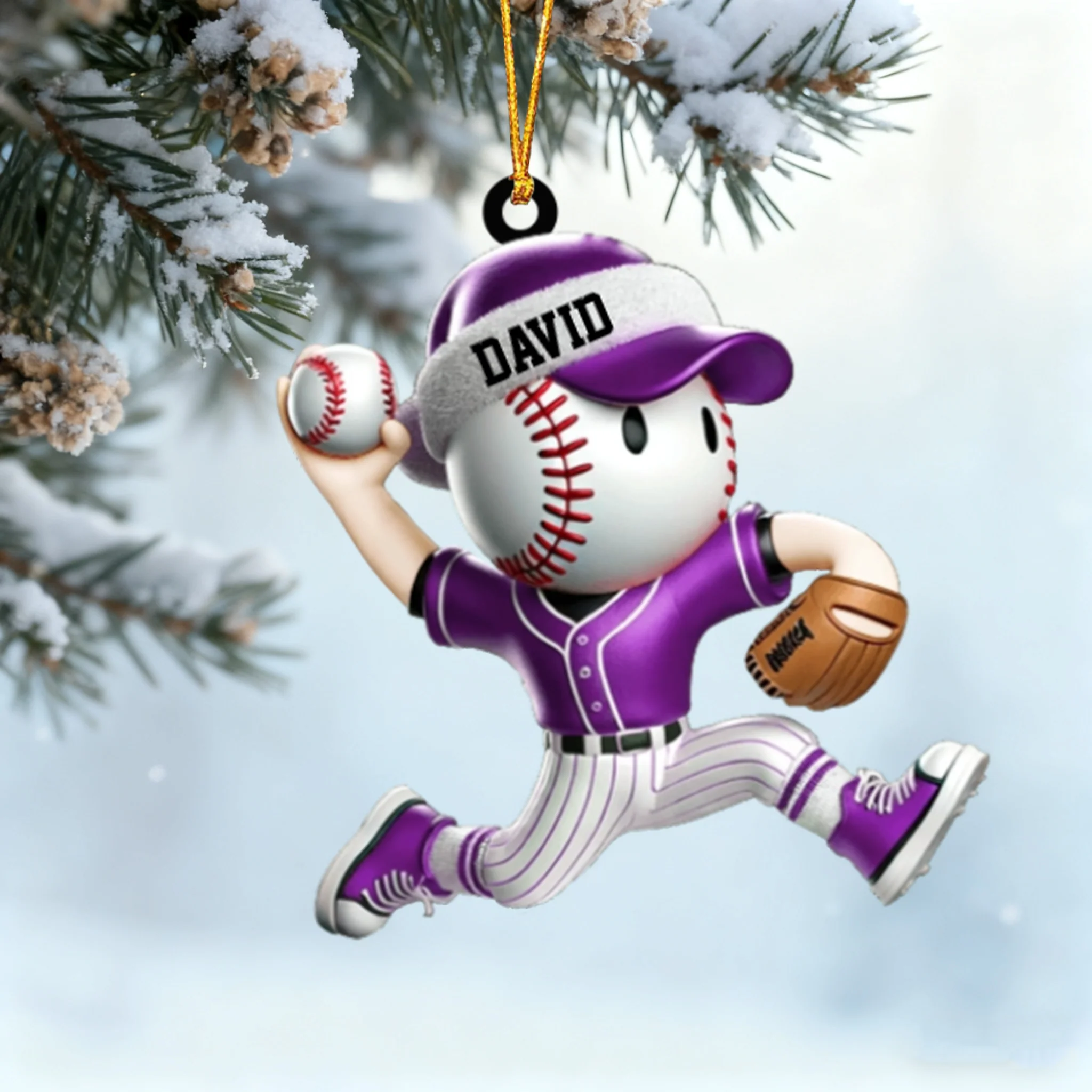 Baseball Player Christmas Ornament Personalized Ornament for Baseball Lover - Image 4