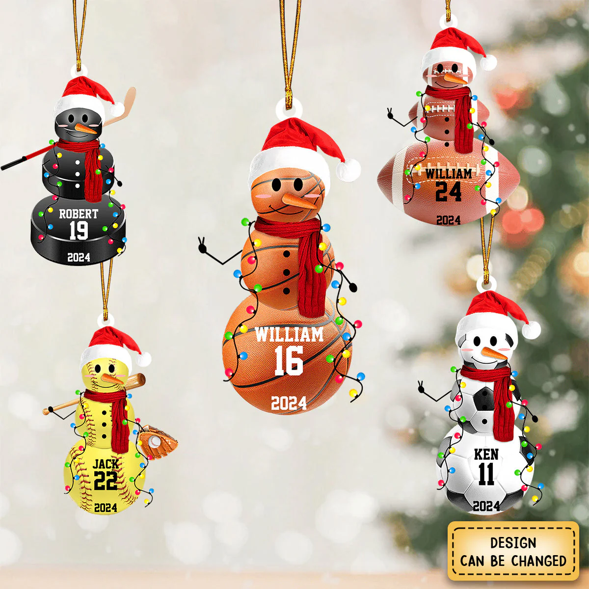 Baseball Snowman - Gifts For Players, Team, Boys - Personalized Acrylic Ornament - Image 5
