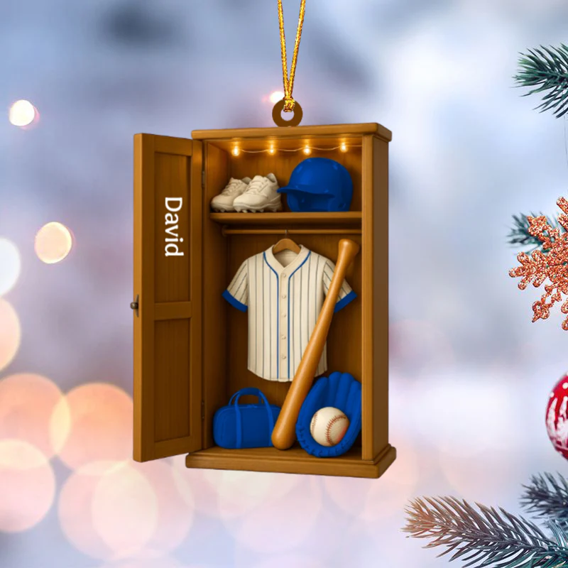 Baseball Wardrobe Personalized Christmas Ornament - Image 2