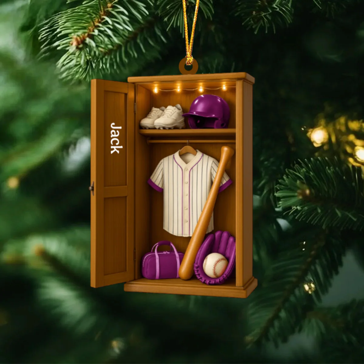 Baseball Wardrobe Personalized Christmas Ornament - Image 3