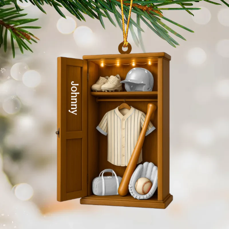 Baseball Wardrobe Personalized Christmas Ornament - Image 4