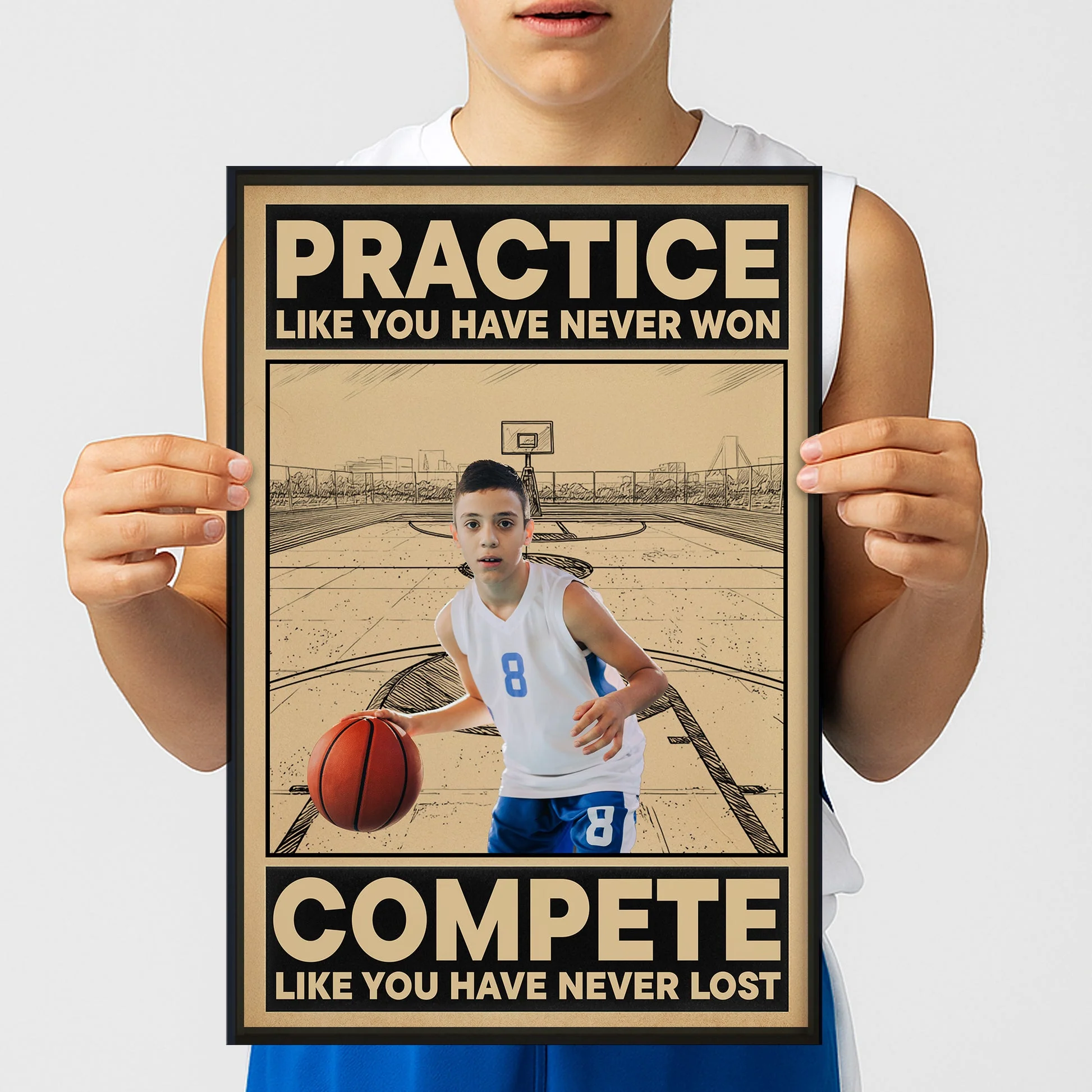Basketball Practice Like You Have Never Won - Personalized Photo Poster Gift - Image 2