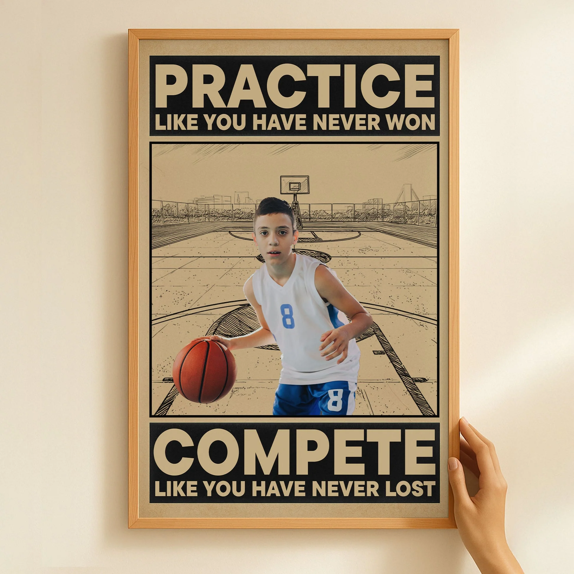 Basketball Practice Like You Have Never Won - Personalized Photo Poster Gift - Image 3