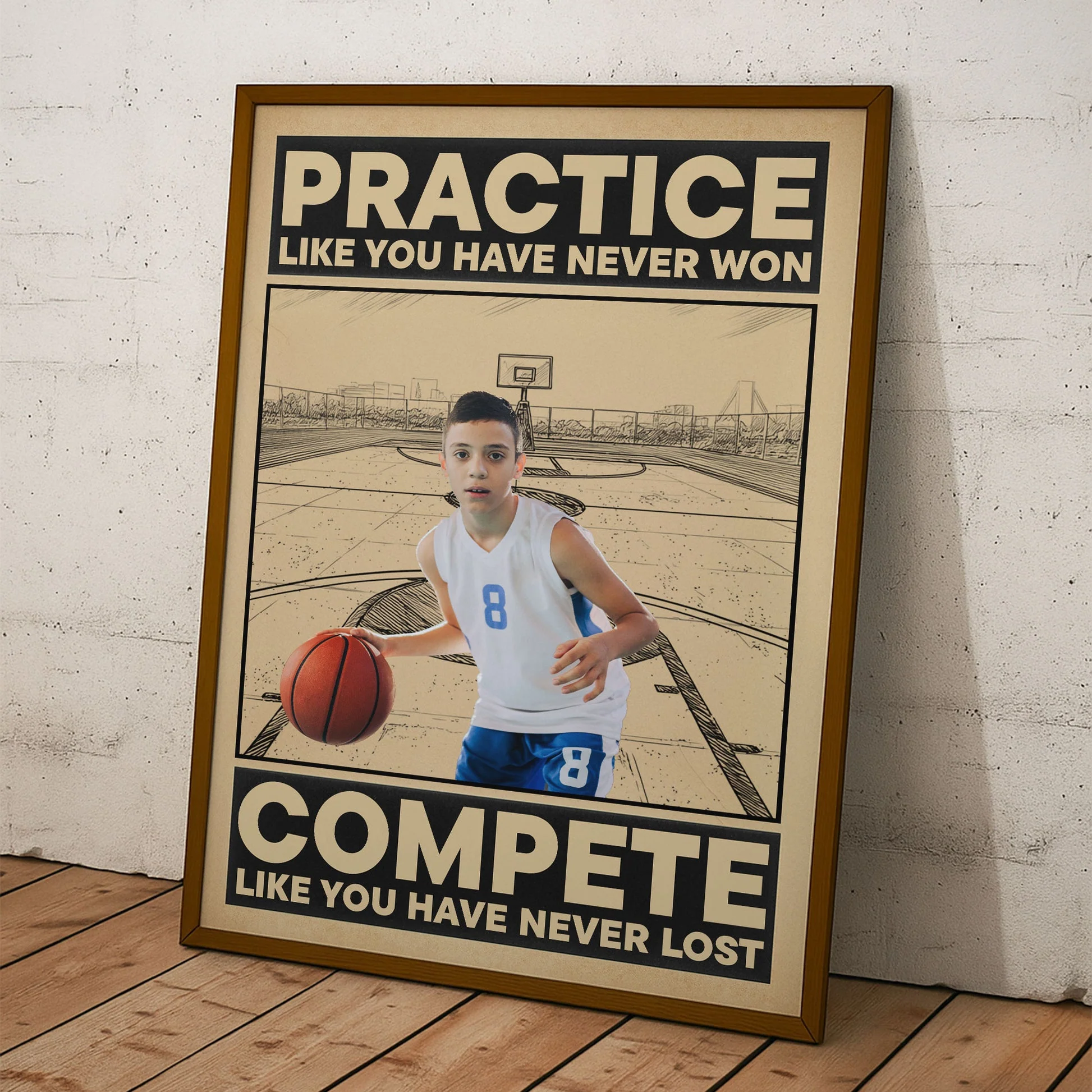 Basketball Practice Like You Have Never Won - Personalized Photo Poster Gift - Image 4