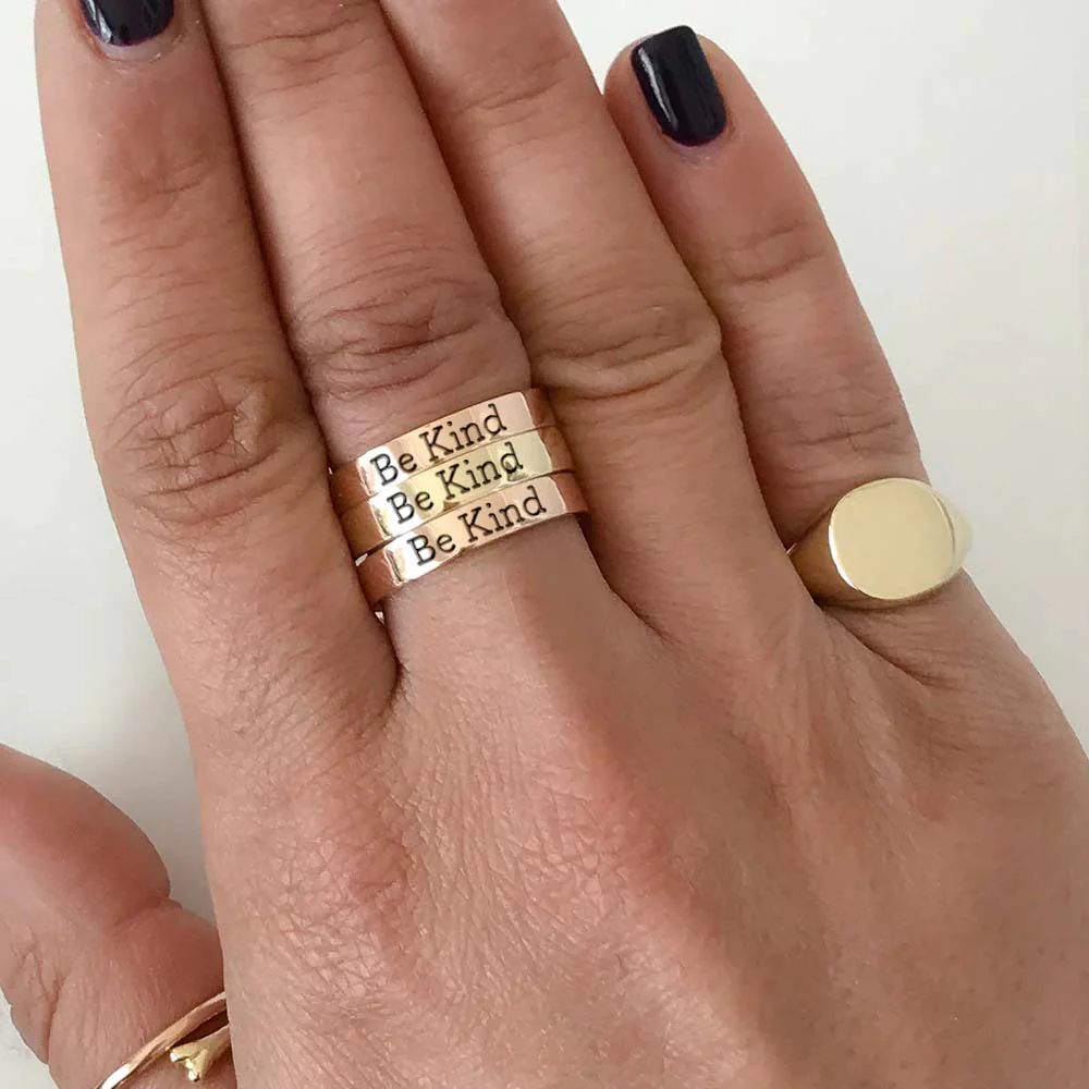 Be Kind...Of A Bi♥ch Mantra Ring - Image 3