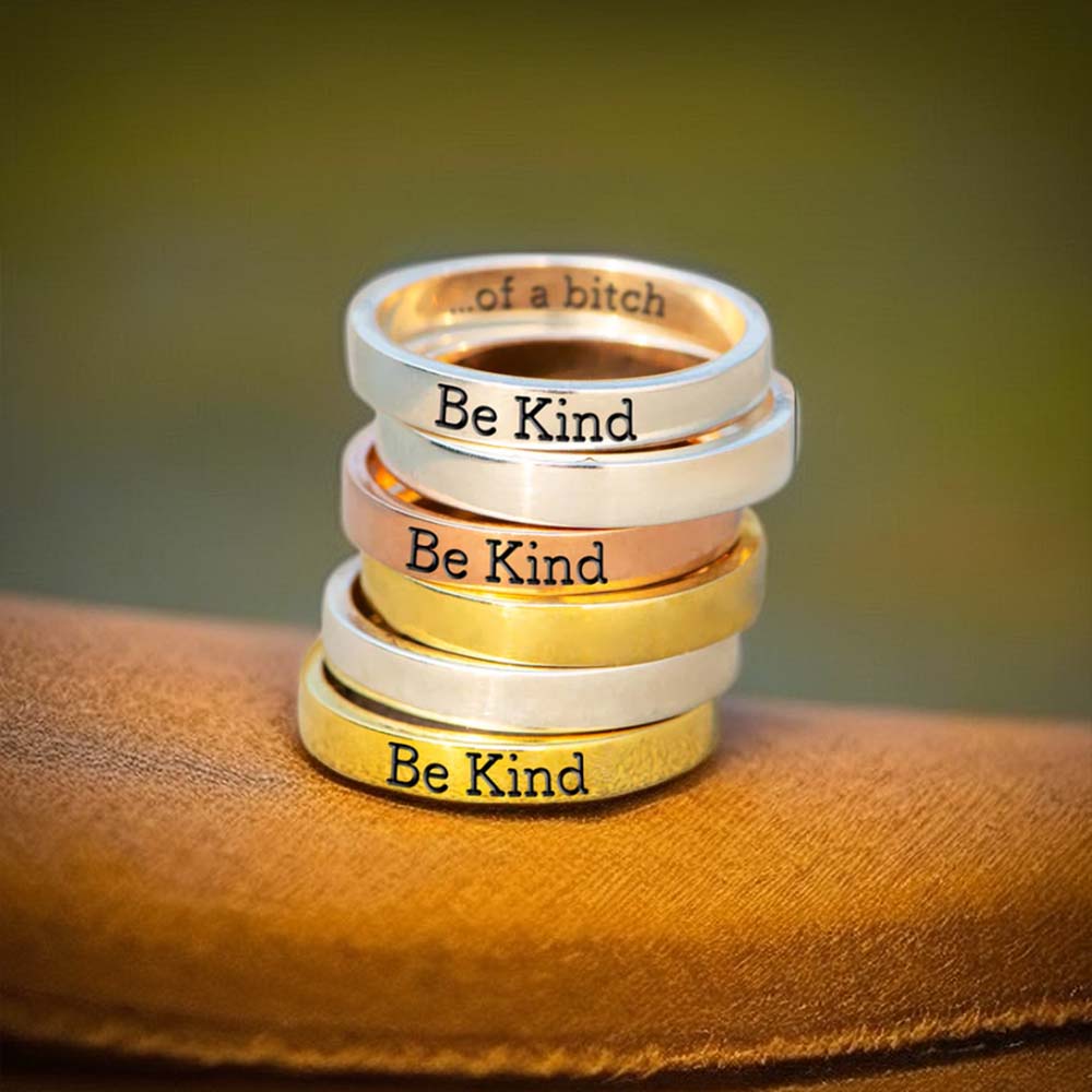 Be Kind...Of A Bi♥ch Mantra Ring - Image 9