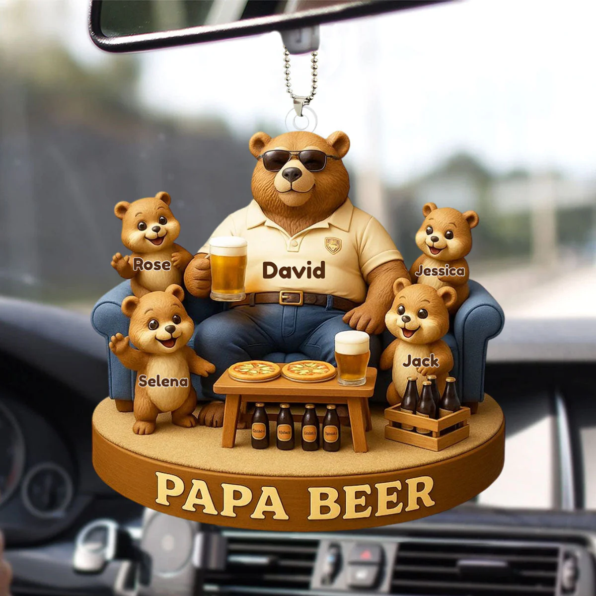 Bear Dad Bod Acrylic Ornament Personalized Gifts For Dad - Image 2