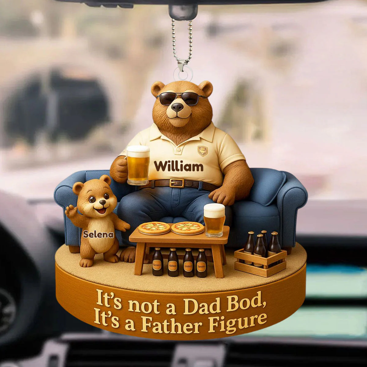 Bear Dad Bod Acrylic Ornament Personalized Gifts For Dad - Image 3