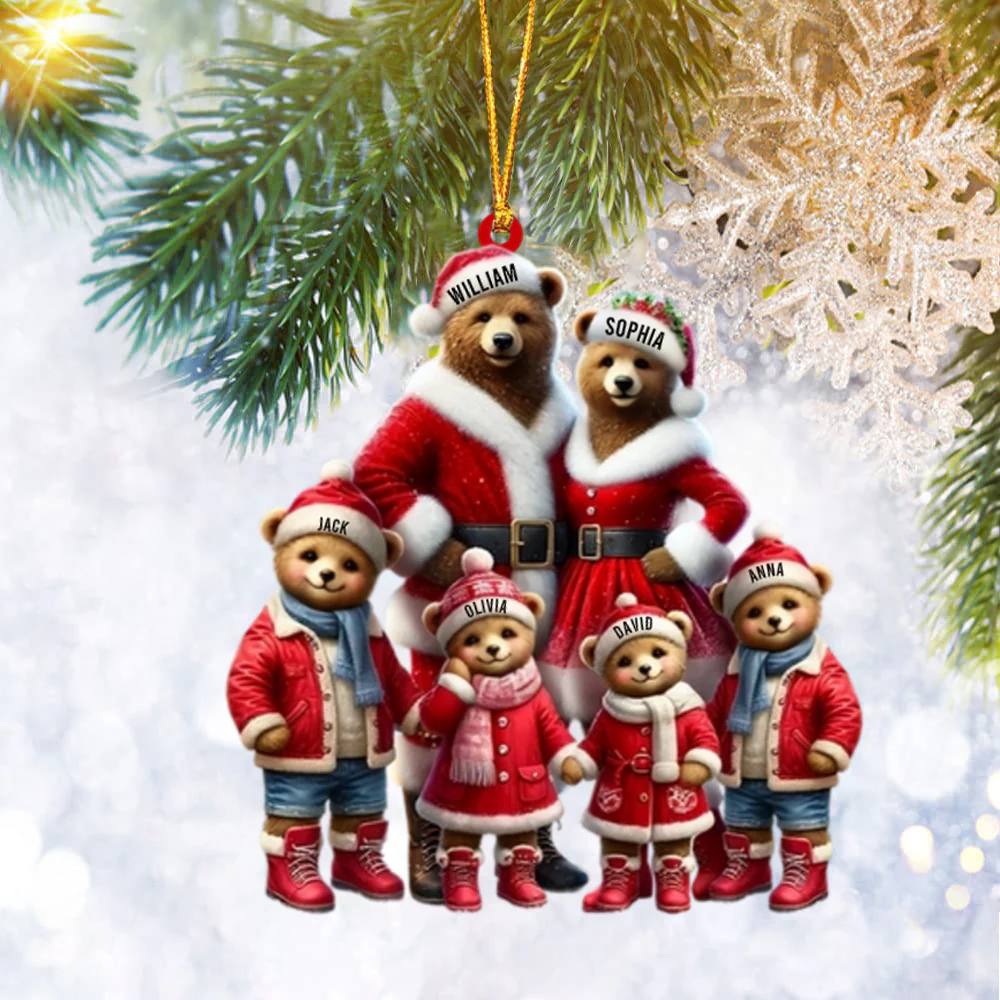 Bear Family Personalized Christmas Ornament - Image 3