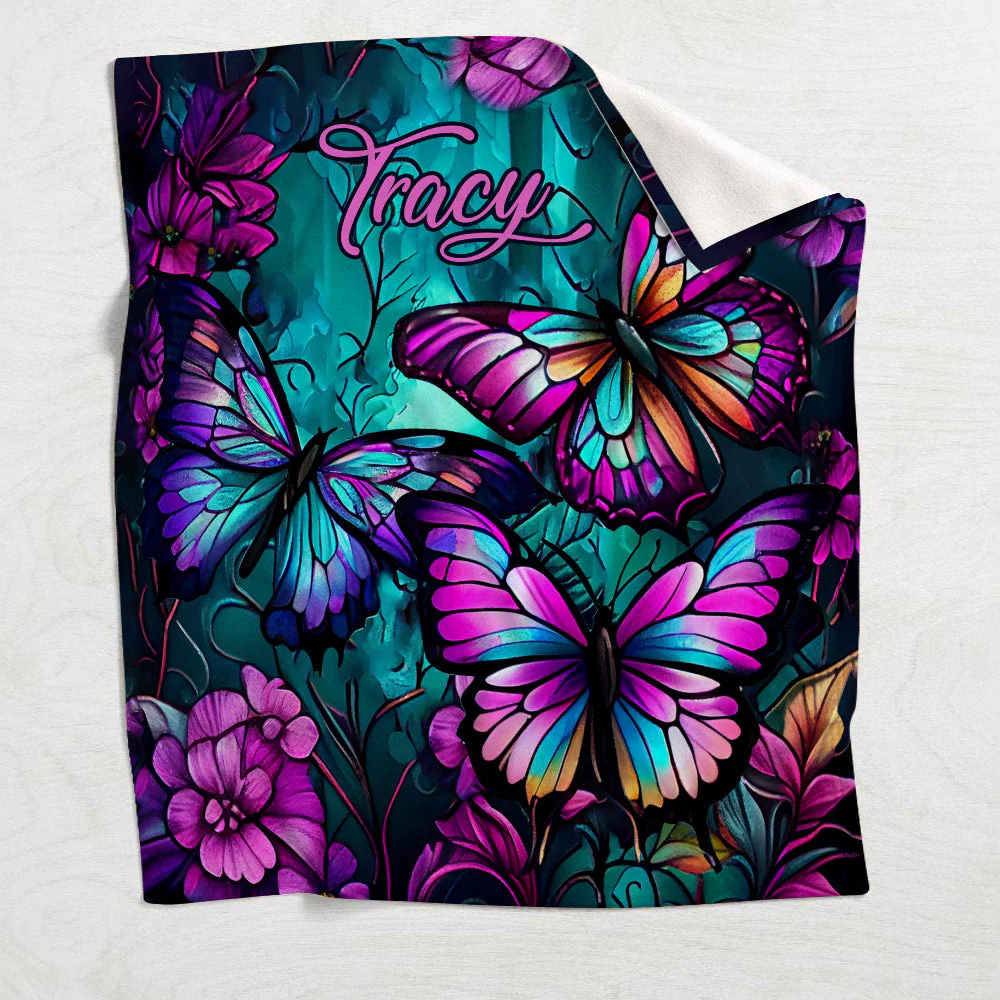 Beautiful Butterflies - Personalized Butterfly Blanket - Image 4