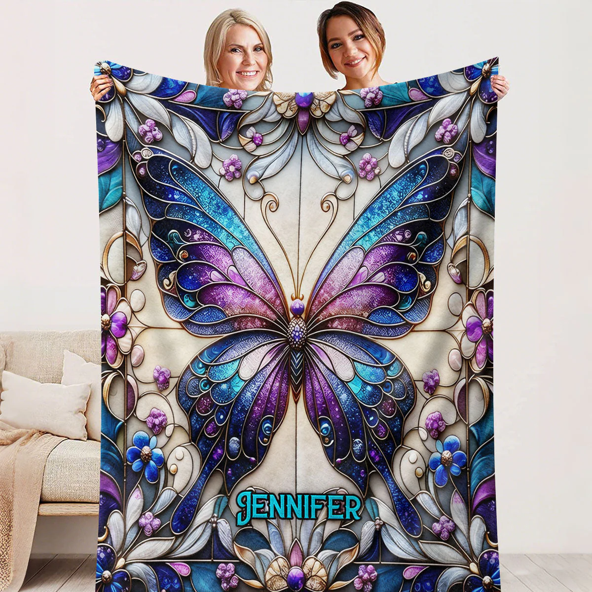 Beautiful Butterfly - Personalized Butterfly Blanket - Image 4