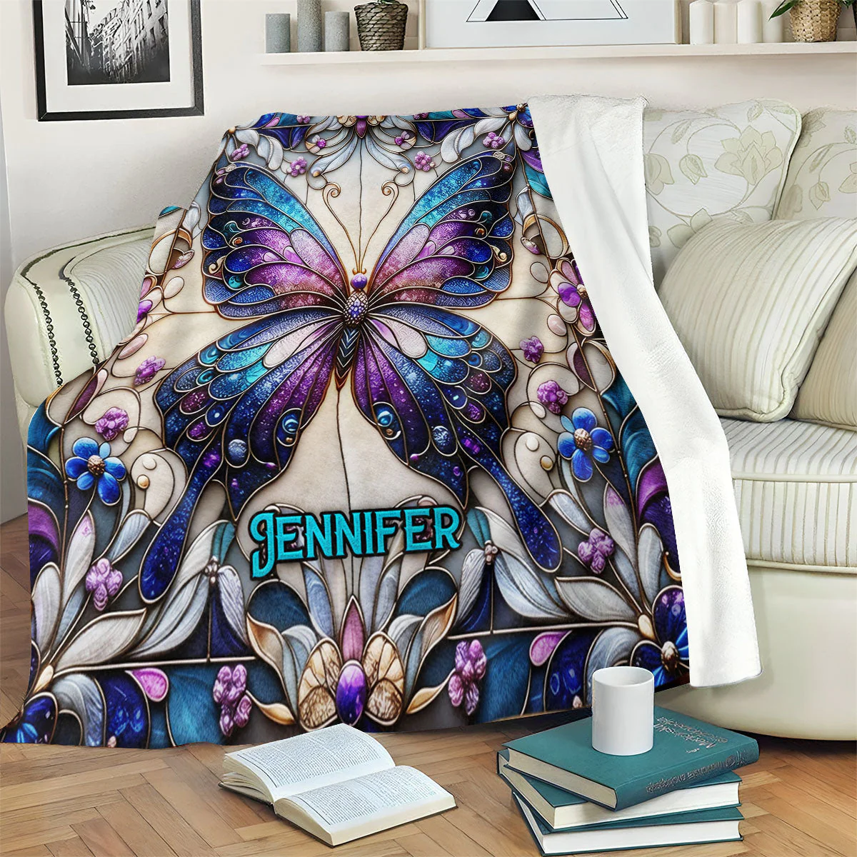 Beautiful Butterfly - Personalized Butterfly Blanket - Image 5