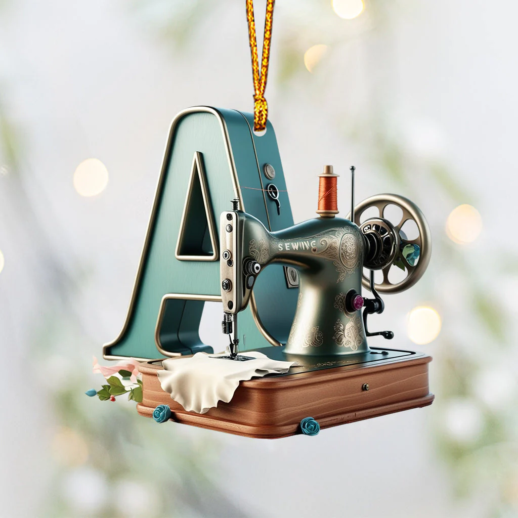 Beautiful Sewing Letter Ornament - Personalized Sewing Ornament - Image 2