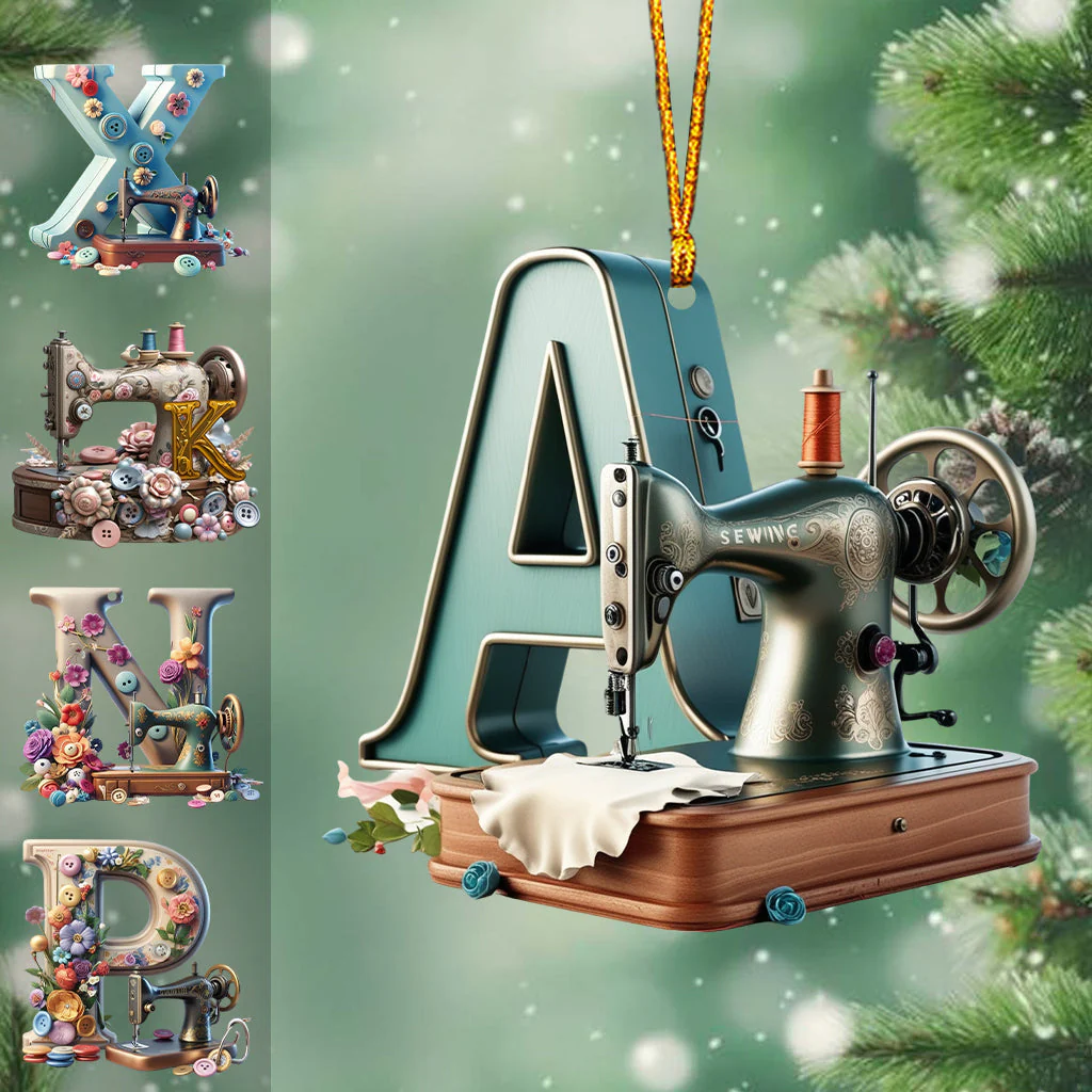 Beautiful Sewing Letter Ornament - Personalized Sewing Ornament - Image 3
