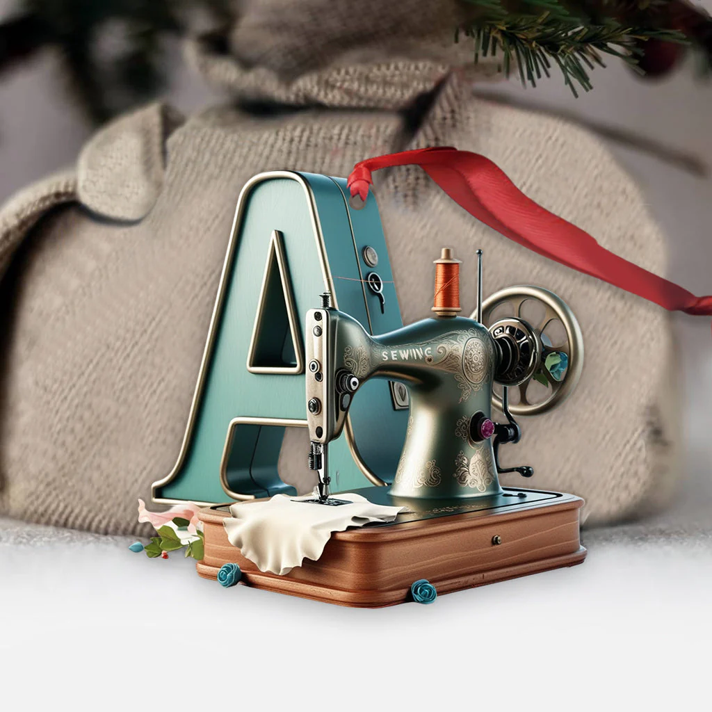 Beautiful Sewing Letter Ornament - Personalized Sewing Ornament - Image 4