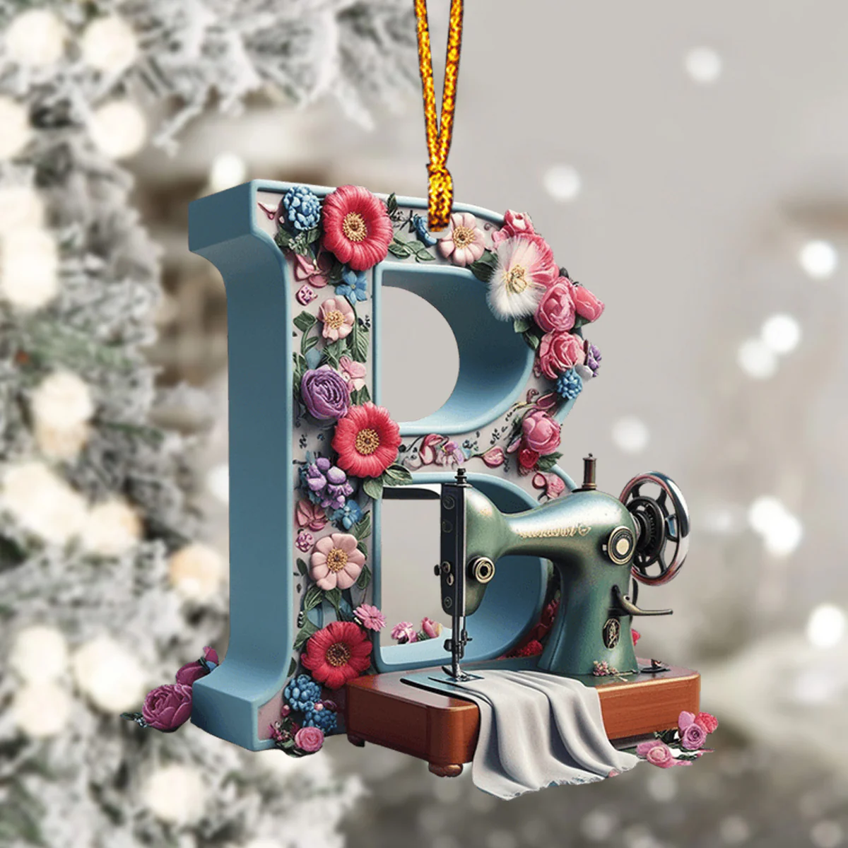 Beautiful Sewing Letter Shaped Ornament - Image 2