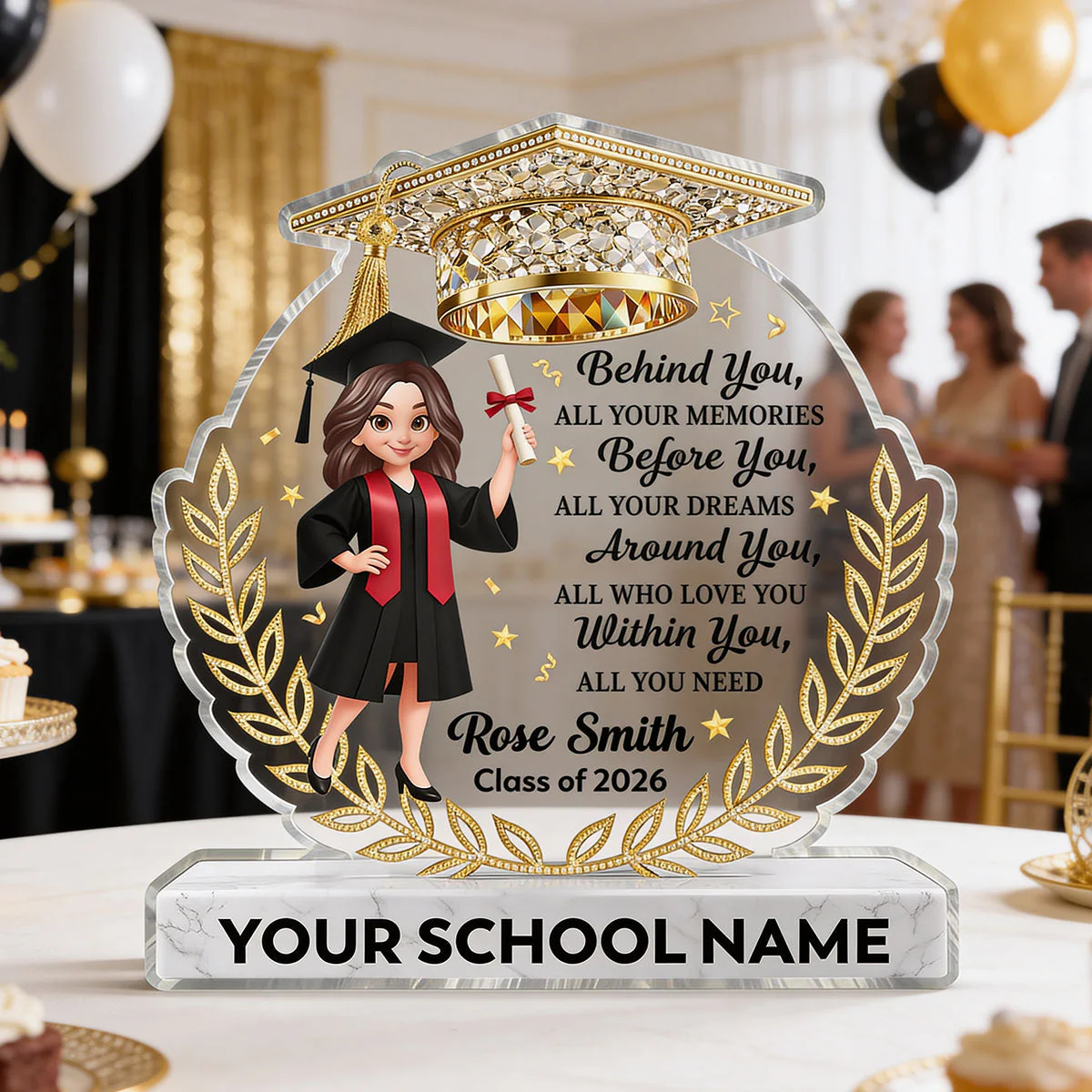 Before You All Your Dreams Graduation - Personalized Acrylic Block Plaque - Image 3