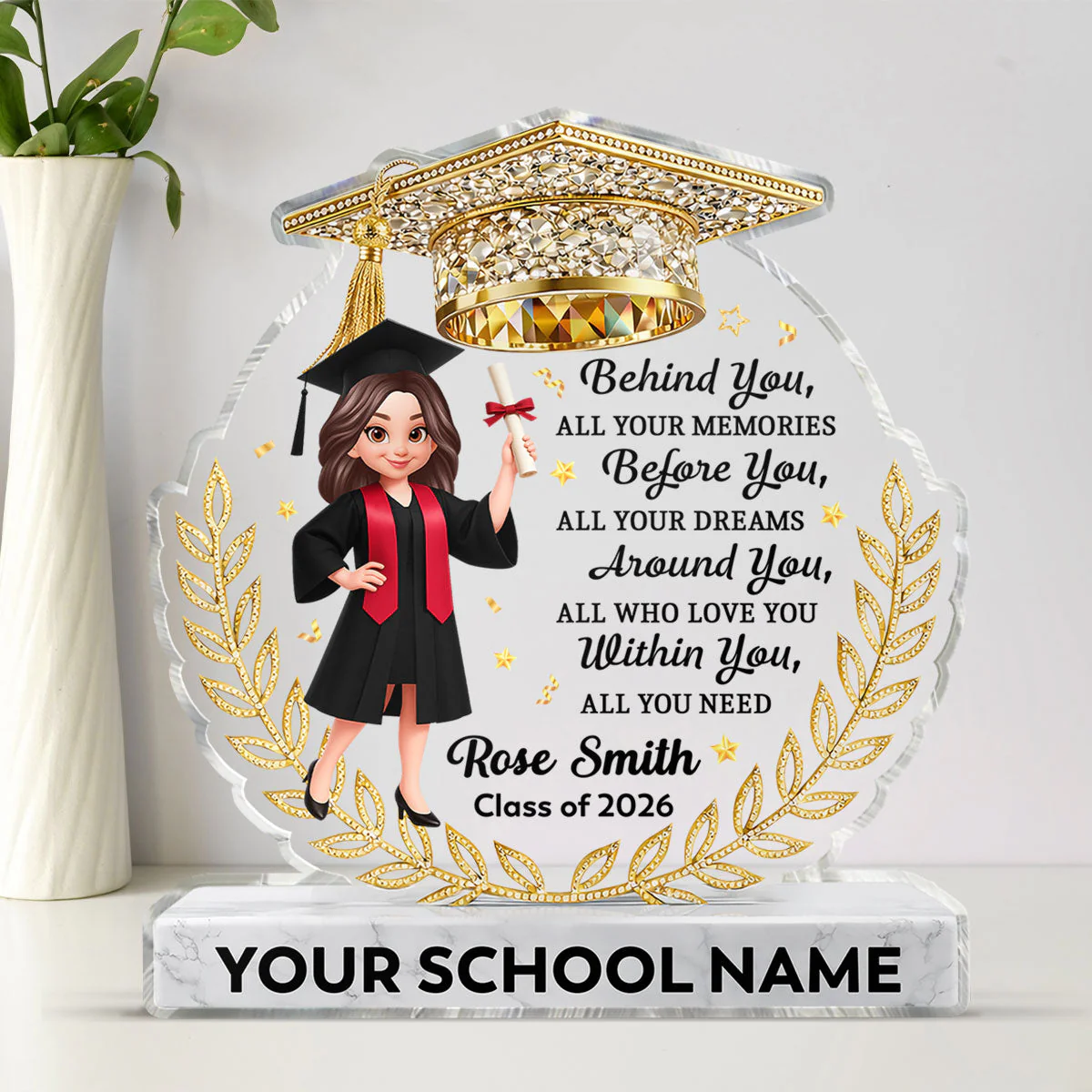 Before You All Your Dreams Graduation - Personalized Acrylic Block Plaque - Image 4