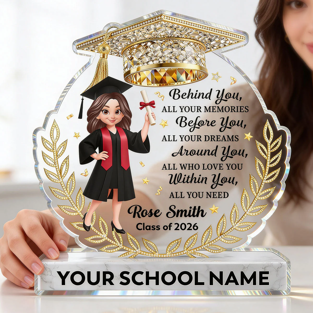 Before You All Your Dreams Graduation - Personalized Acrylic Block Plaque - Image 5