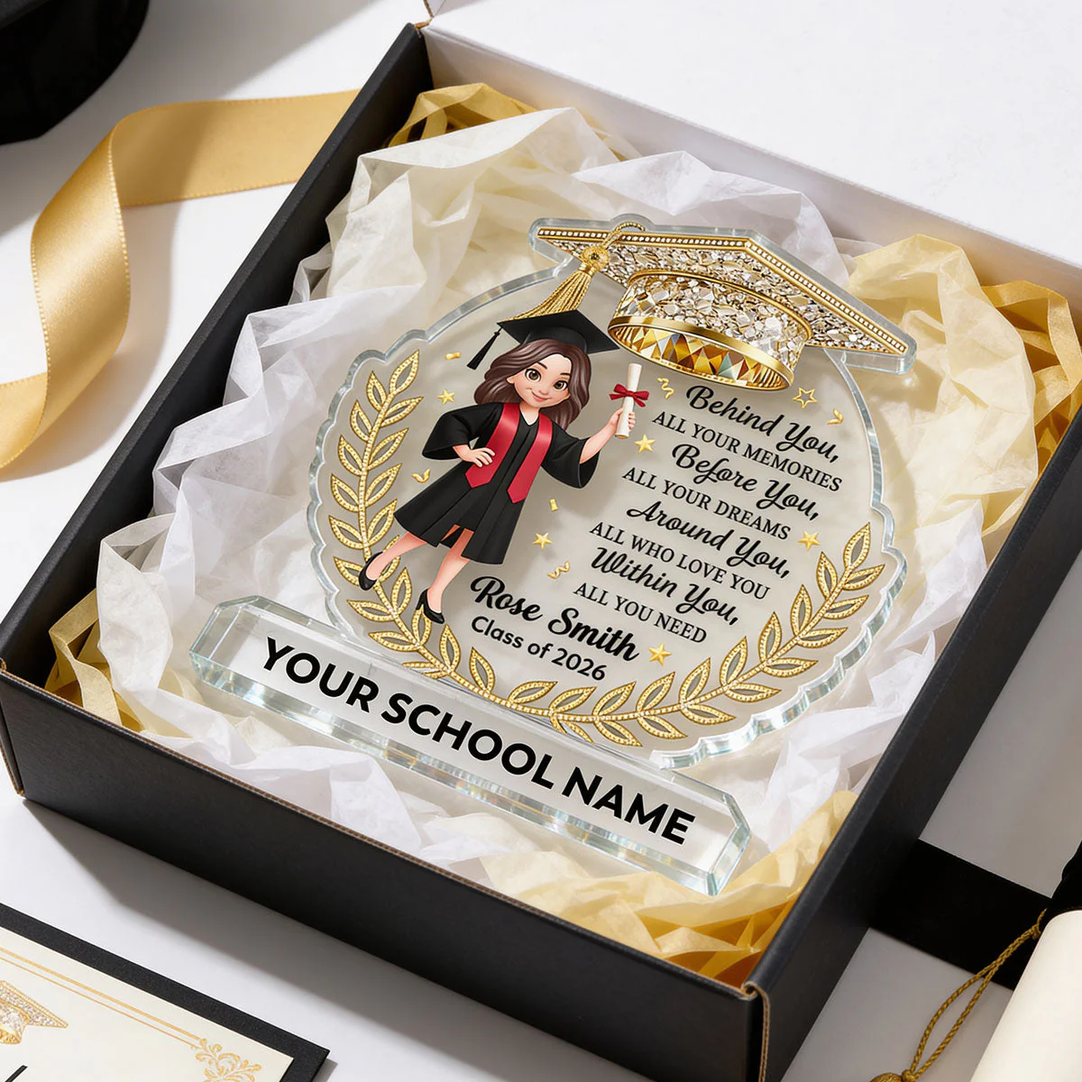 Before You All Your Dreams Graduation - Personalized Acrylic Block Plaque - Image 6
