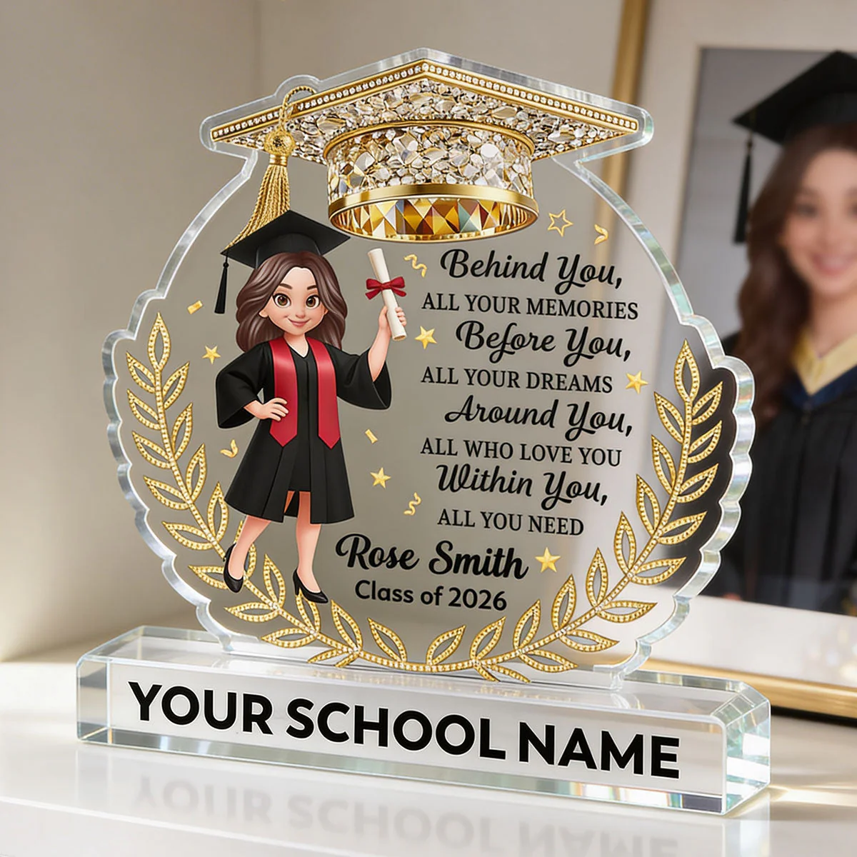 Before You All Your Dreams Graduation - Personalized Acrylic Block Plaque - Image 7