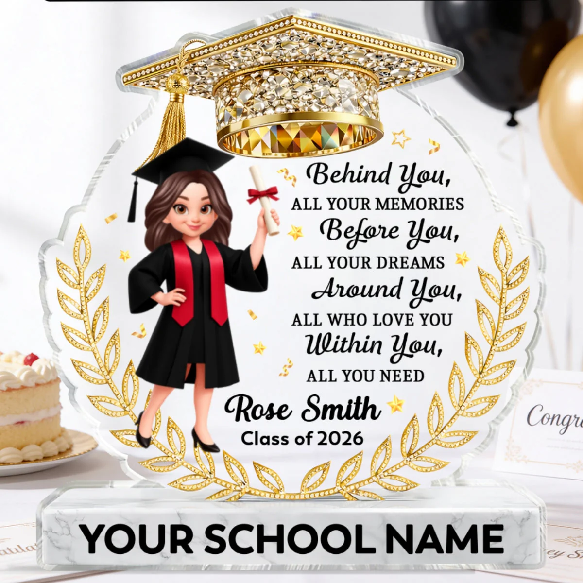 Before You All Your Dreams Graduation - Personalized Acrylic Block Plaque - Image 8