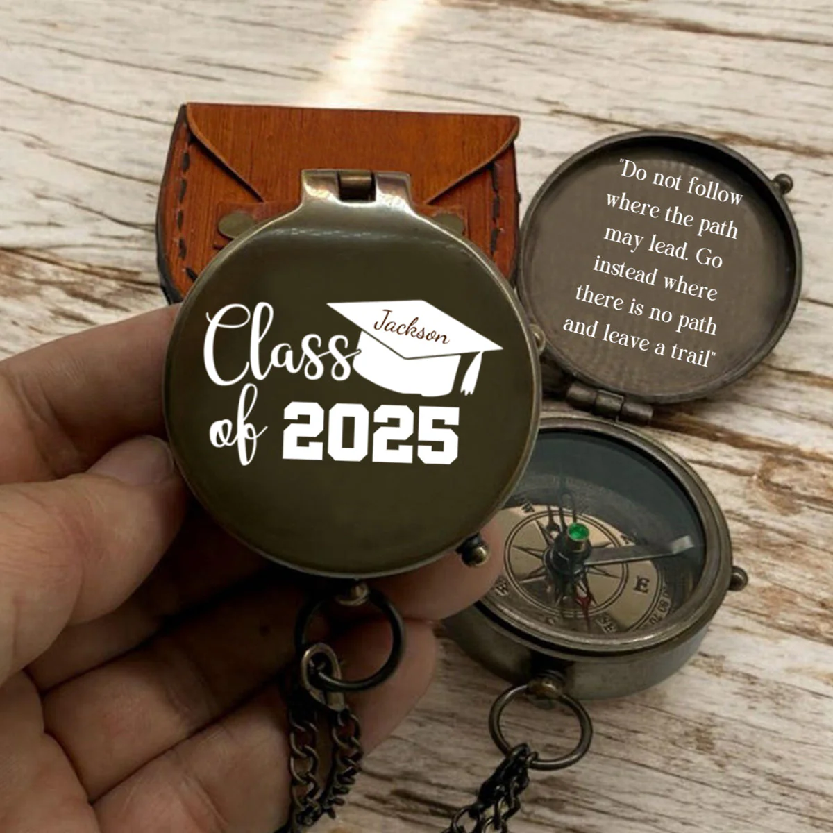 Behind You All Your Memories, Before You All Your Dreams Personalized Compass, Graduation Gift - Image 2