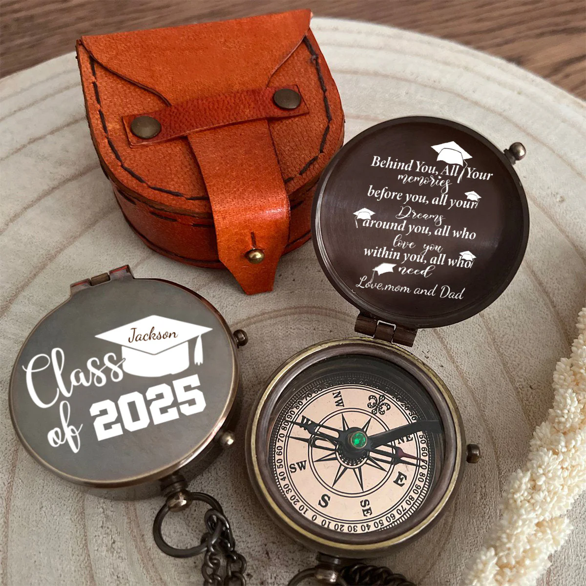 Behind You All Your Memories, Before You All Your Dreams Personalized Compass, Graduation Gift - Image 3