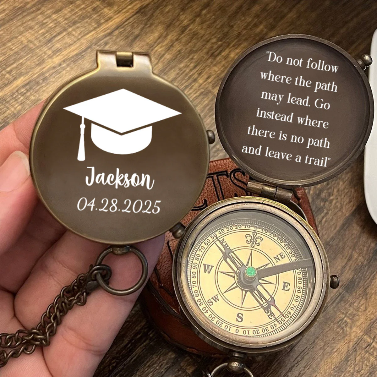Behind You All Your Memories, Before You All Your Dreams Personalized Compass, Graduation Gift - Image 7