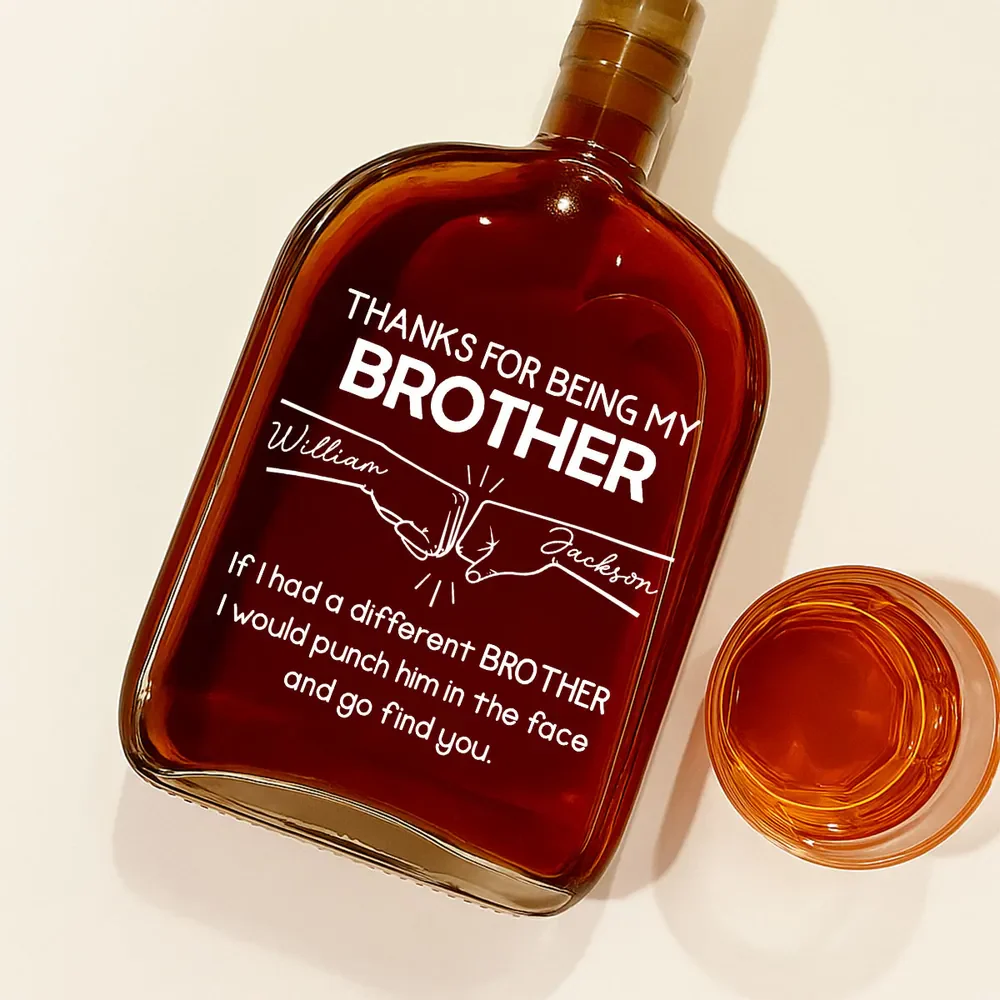 Being My Brother Personalized Custom Whiskey Bottle - Image 3