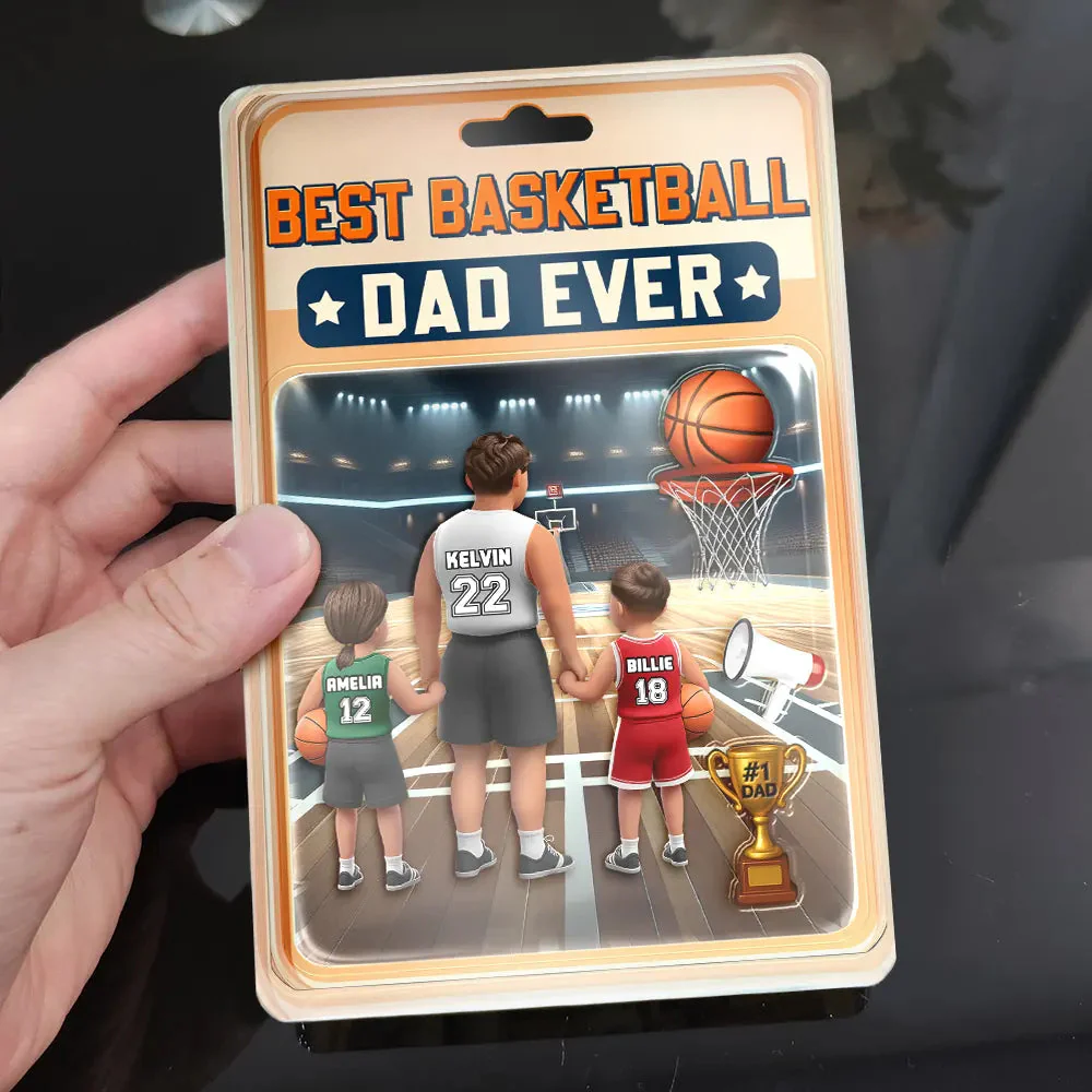 Best Basketball Dad Ever - Personalized Shaped Acrylic Plaque - Image 3