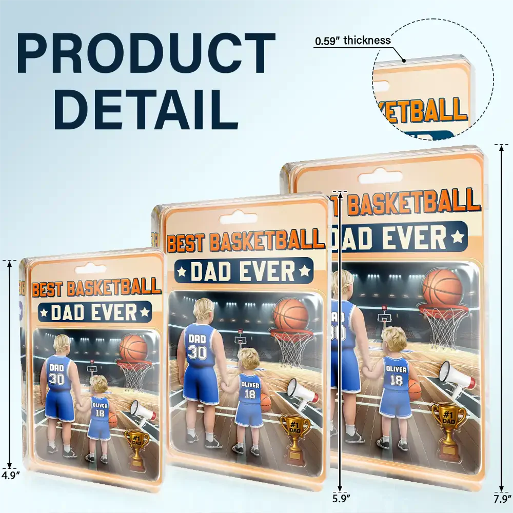 Best Basketball Dad Ever - Personalized Shaped Acrylic Plaque - Image 5